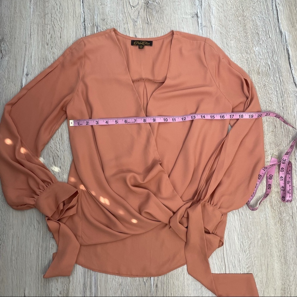 Petal Roz Wrap Style Blouse Sz Small - Picture 8 of 10
